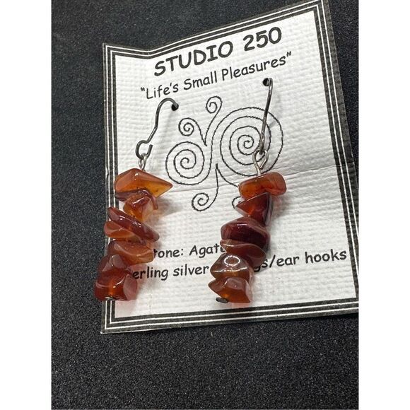 Beautiful Amber Earrings, Orange Stone Dangle Earrings, Gift For Her, Healing Am - Picture 3 of 4